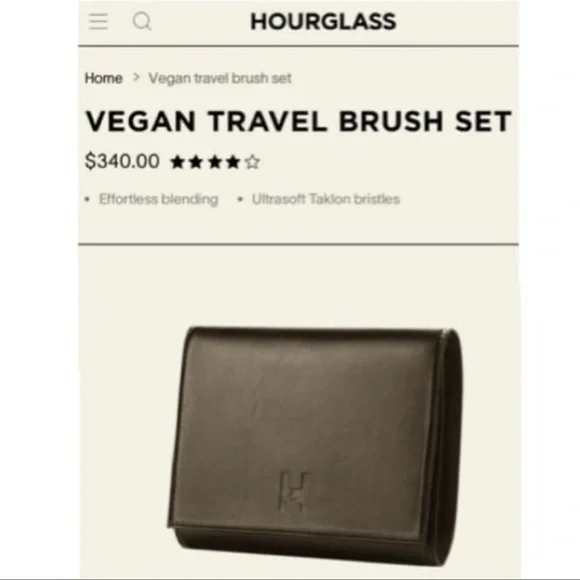 Hourglass Set of 7 Travel Brush Set with Leather Case - Picture 8 of 12